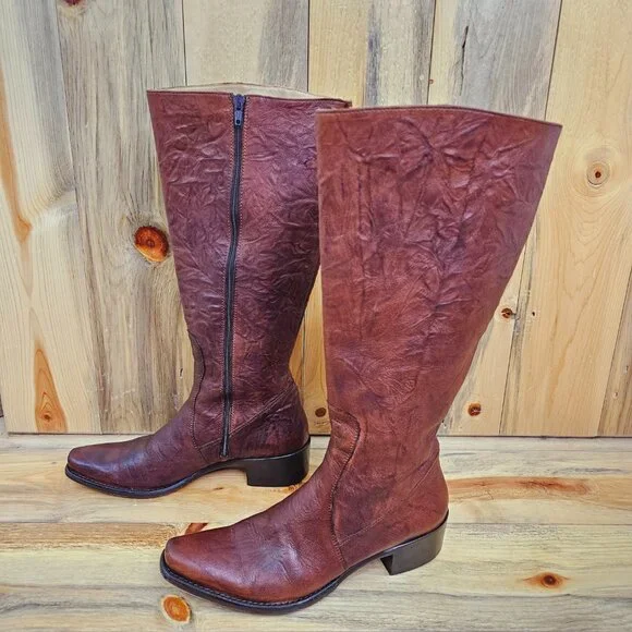 Kenneth Cole Brown Italian Leather Riding Boots - Picture 1 of 8